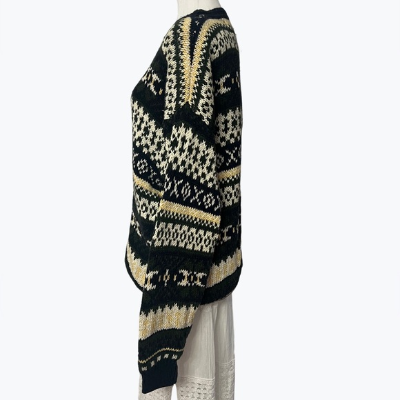 Vintage Ivy Crew Sweater Navy Green Cream Large - Picture 4 of 5